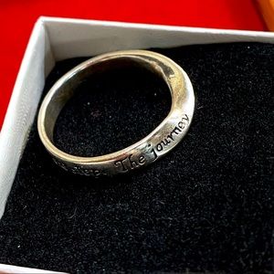 “THE JOURNEY OF A THOUSAND MILES" Quote .925 Ring